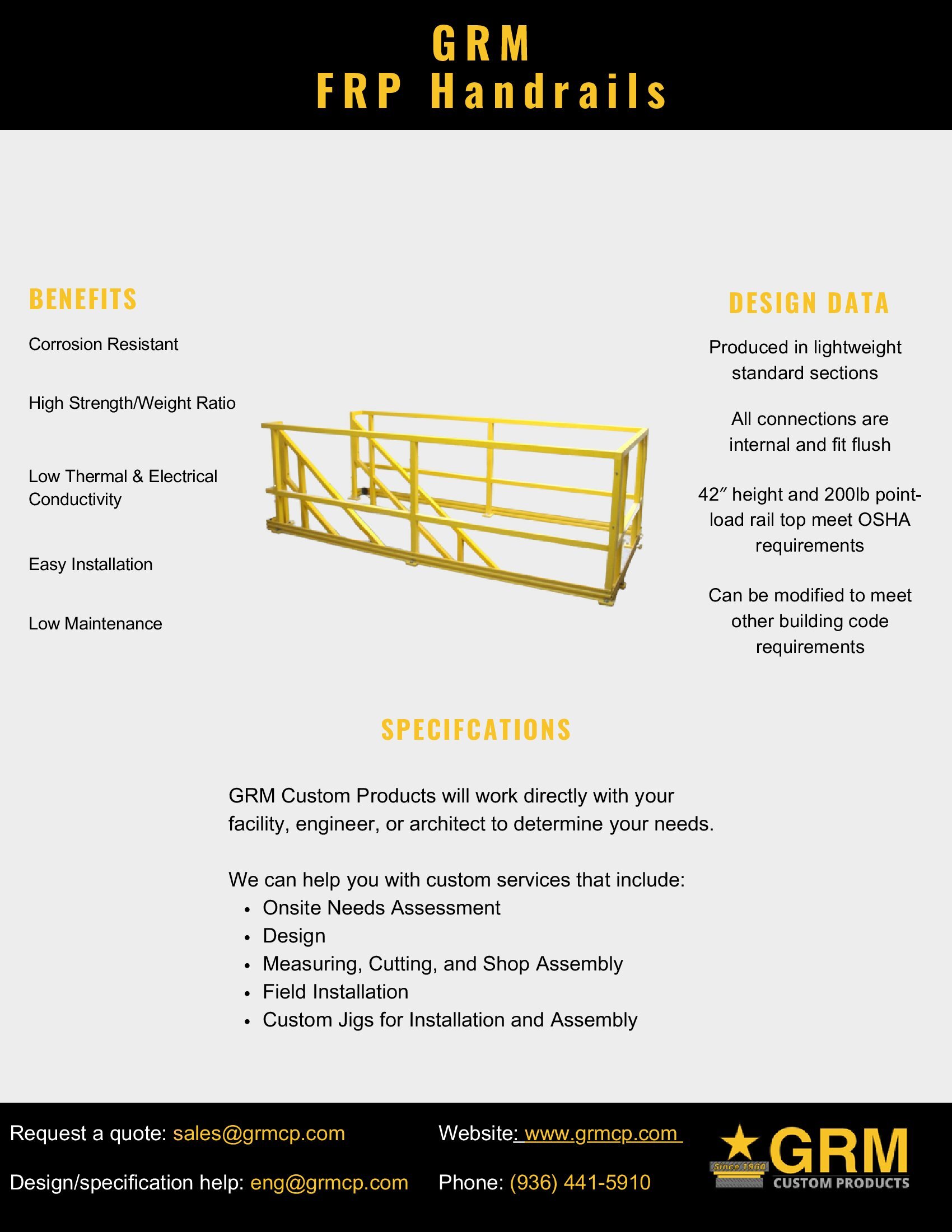 FRP Handrails - Product Data Sheet