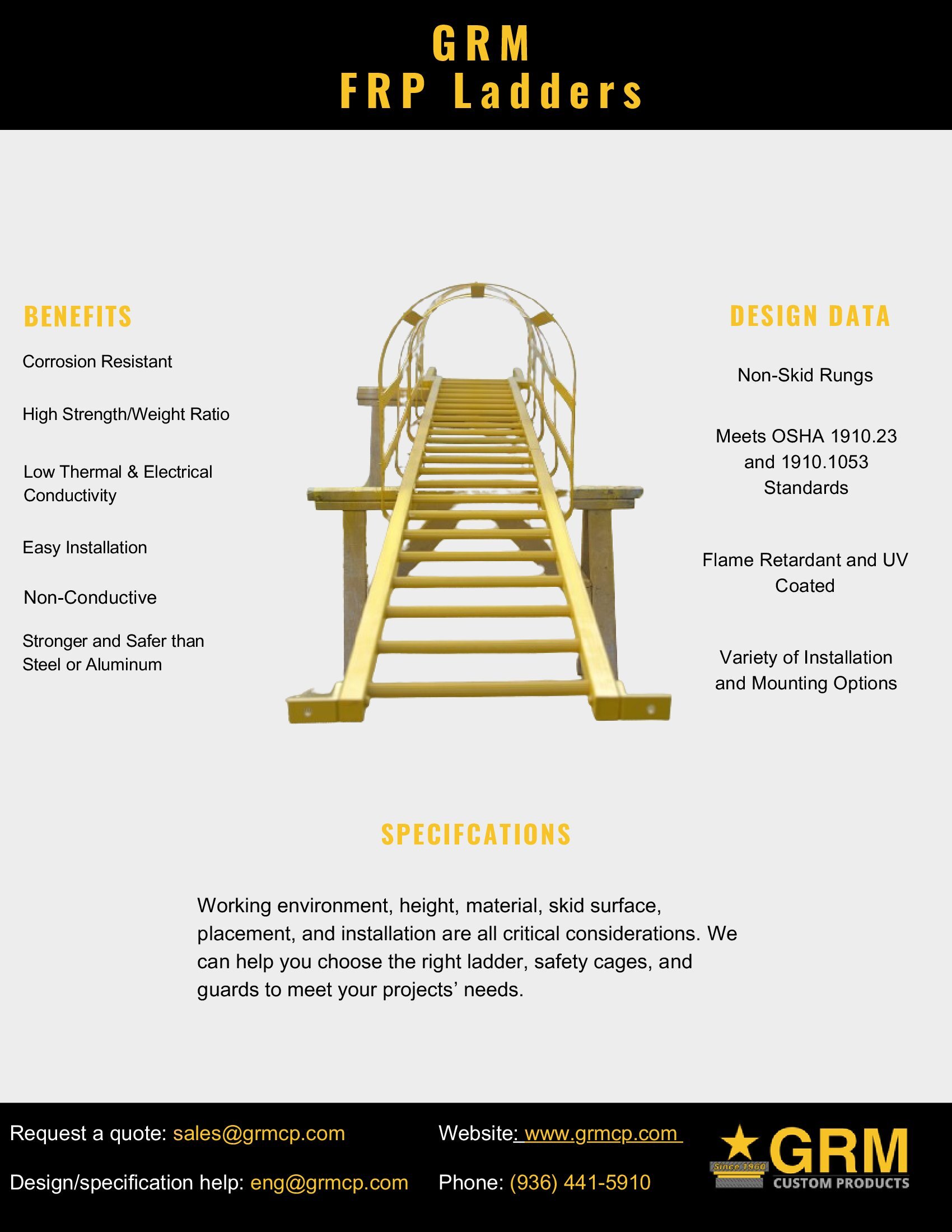 FRP Ladder Product Data Sheet
